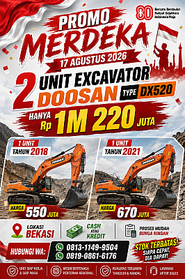 TURUN HARGA LAGI, MURAH BENER.....EXCAVATOR DOOSAN DX520 BEKAS